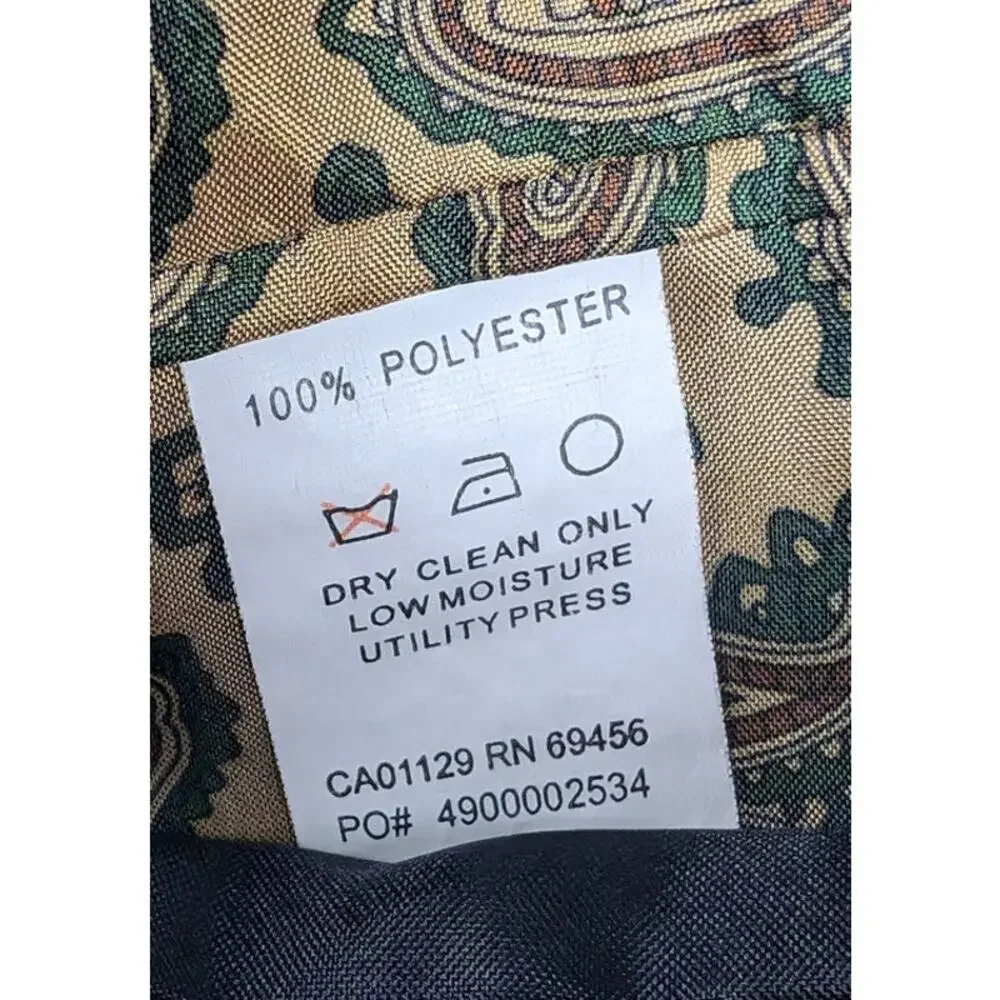 Ralph Lauren Sport Coat Signature Brown Vegan Faux Suede Paisley Lining Size 44L
